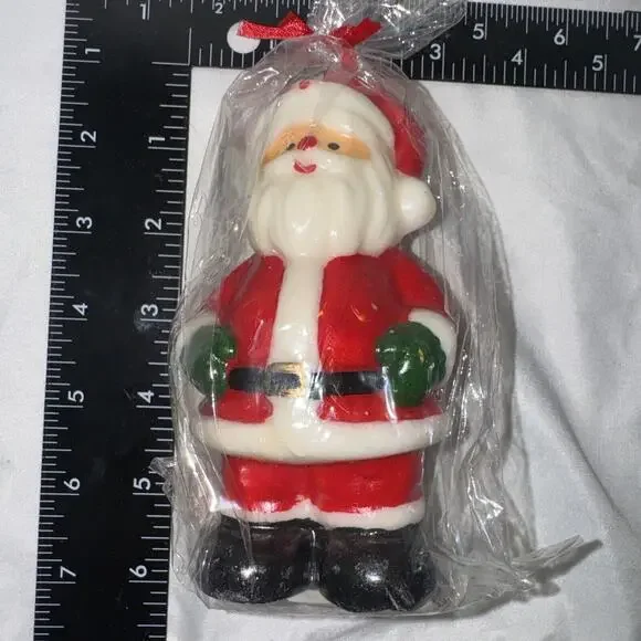 Vintage Kmart Santa Claus Christmas Holiday Unscented 5 1/2" Candles Set of 2 - Picture 6 of 7